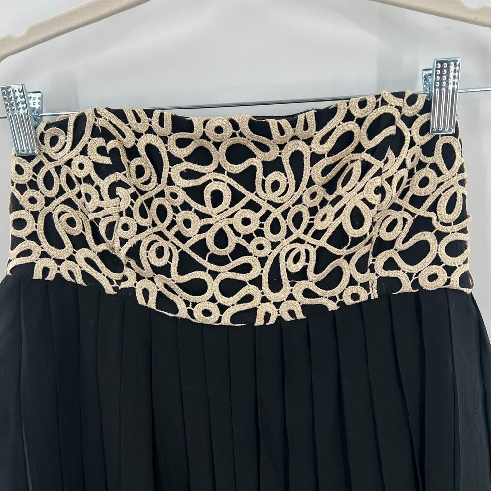 Lilly Pulitzer Jillie black cold pleated silk strapless cocktail dress retro 4 - Picture 3 of 11